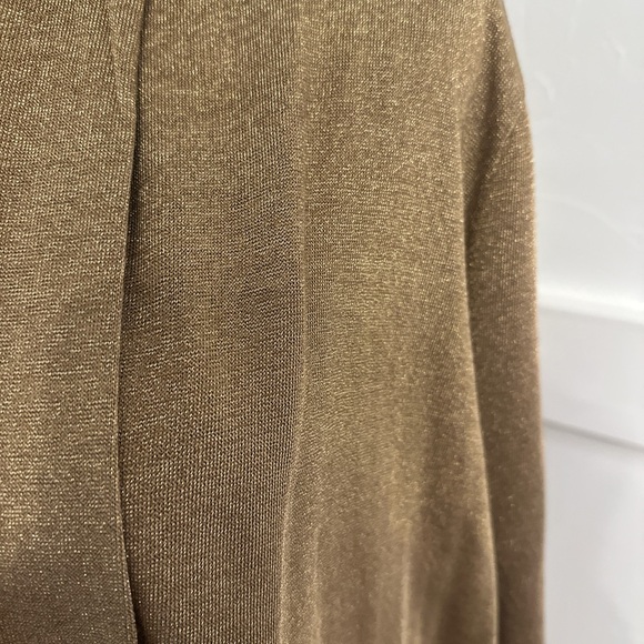 Ralph Lauren Gold Cardigan Sweater with Ribbed Knit - Picture 2 of 4